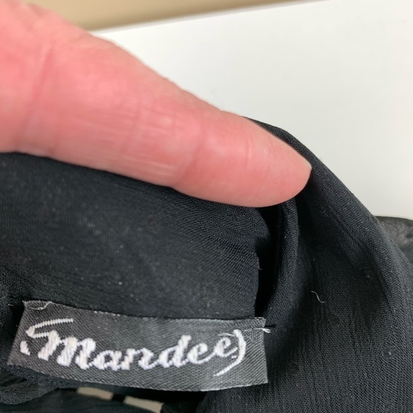 MANDEE Black Sheer Polka Dot Blouse with Back Cut-Out - Picture 5 of 13